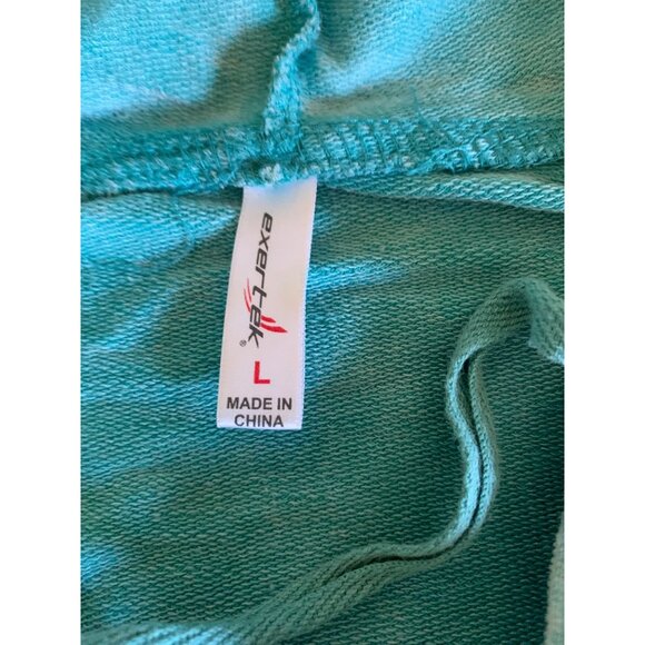 Exertek Womens Turquoise Zip-Up Hoodie Jacket Size Large - Picture 2 of 9